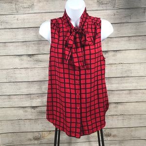 Banana Republic Tie Neck Sleeveless Blouse